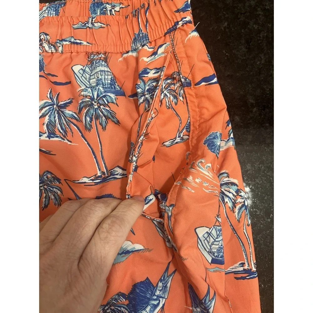 Ocean Coast Swim Trunks Mens XXL Hawaiian‎ Print Mesh Lined Beach Shorts